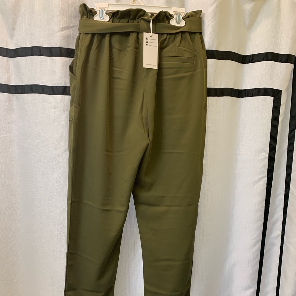 NWT olive tie pants